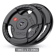 Tri-Grip Cast Iron Weight Plates with Rubber Coating – 1-Inch Standard Barbell Weights (2.5kg to 25kg) – Sold in Pairs for Home & Gym Use