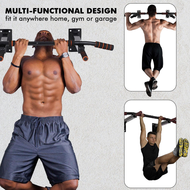 Wall Mounted Pull Chin Up Bar Heavy Duty Dip Station Gym Home Exercise Fitness