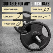 Olympic Cast Iron Weight Plates Set – Tri-Grip 2-Inch Barbell Weights (5kg to 25kg) – Pair – Ideal for Home & Gym Workouts