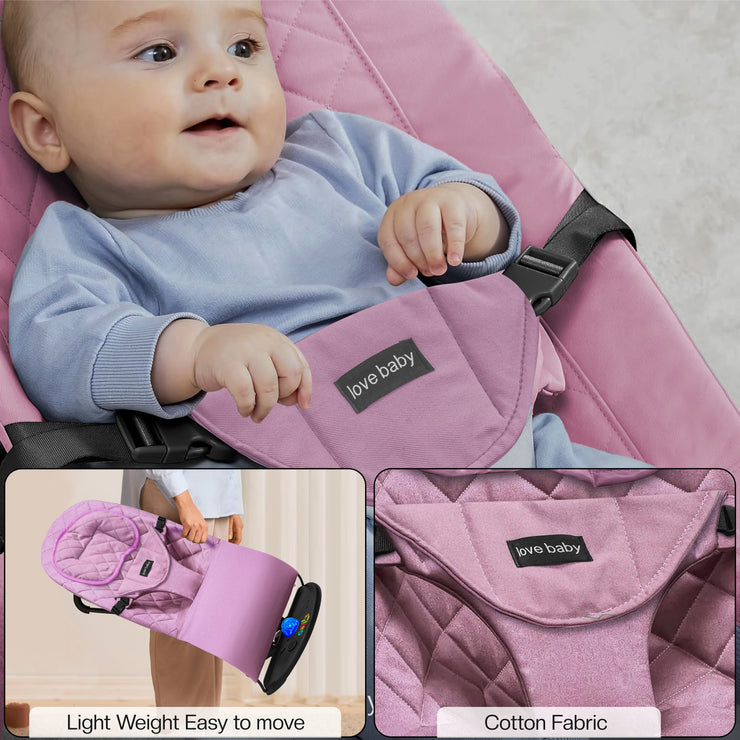 Newborn Baby Bouncer Chair – Soft & Durable Infant Rocker Seat, Foldable & Portable – UK Made Baby Rocking Chair