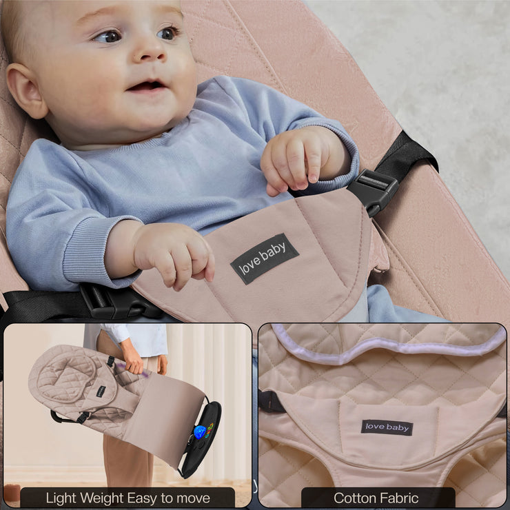 Newborn Baby Bouncer Chair – Soft & Durable Infant Rocker Seat, Foldable & Portable – UK Made Baby Rocking Chair