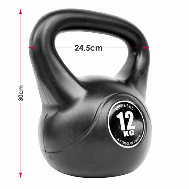 12kg Vinyl Coated Kettlebell – Heavy Duty Weight for Home Gym Workouts, Strength Training & Fitness – Ideal for Men & Women