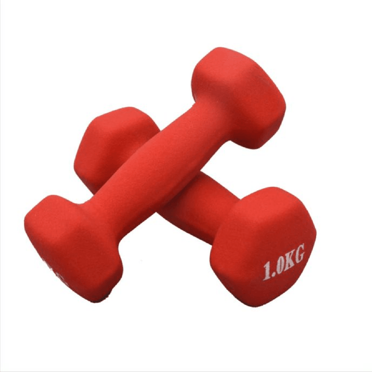 Neoprene Plastic Dip Dumbbells Set