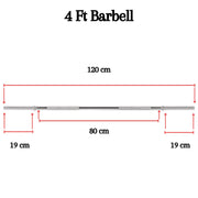 Standard 1" Chrome Barbell – 4ft, 5ft, 6ft, 7ft | Knurled Grip, Collars Included | Fits 1" Weight Plates – Home Gym & Strength Training