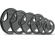 Olympic Cast Iron Weight Plates Set – Tri-Grip 2-Inch Barbell Weights (5kg to 25kg) – Pair – Ideal for Home & Gym Workouts