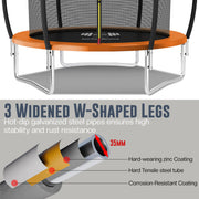 Outdoor Trampoline 6FT/8FT/10FT/12FT - Rebounder Trampoline for Toddlers, Kids & Adults with Safety Enclosure Net, Anti-tear, UV-Proof Pad, Exercise & Fitness