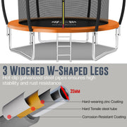 Outdoor Trampoline 6FT/8FT/10FT/12FT - Rebounder Trampoline for Toddlers, Kids & Adults with Safety Enclosure Net, Anti-tear, UV-Proof Pad, Exercise & Fitness