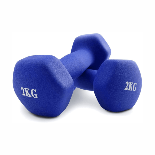 1KG Neoprene Plastic Dip Dumbbells Set