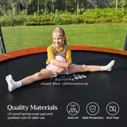 Outdoor Trampoline 6FT/8FT/10FT/12FT - Rebounder Trampoline for Toddlers, Kids & Adults with Safety Enclosure Net, Anti-tear, UV-Proof Pad, Exercise & Fitness