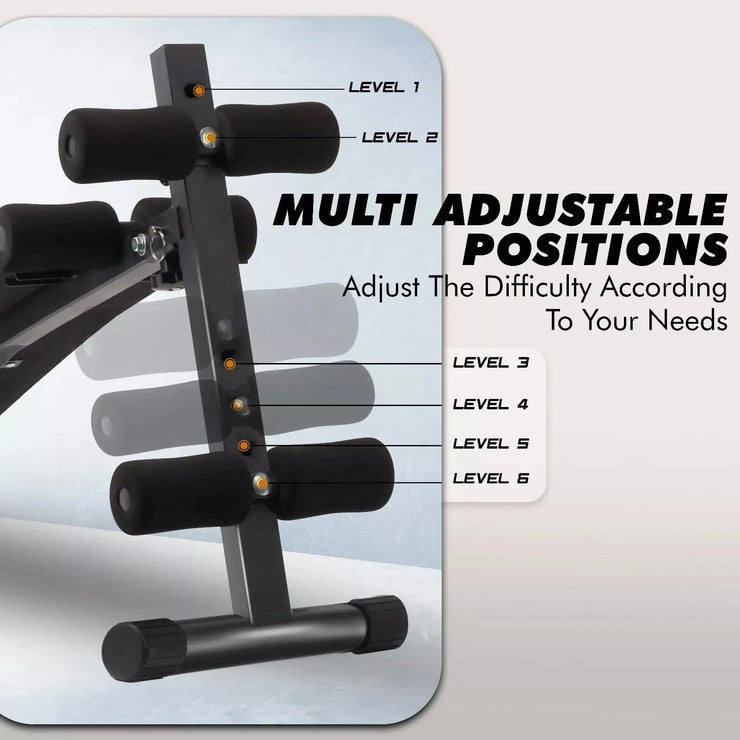 Sit Up Bench adjustable Core ABS Workout Multipurpose Thigh Support for Home Gym