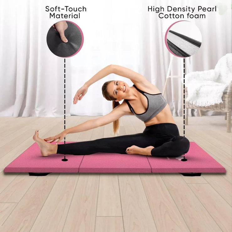 Tri Folding Mat Exercise Gym Gymnastic Fitness Workout Mat with Handles 3 Panels