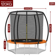 Outdoor Trampoline 6FT/8FT/10FT/12FT - Rebounder Trampoline for Toddlers, Kids & Adults with Safety Enclosure Net, Anti-tear, UV-Proof Pad, Exercise & Fitness