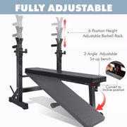 Weight Training Bench Press Multi-Function Adjustable Barbell Lifting Gym Rack