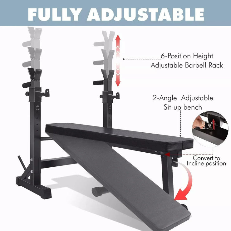 Weight Training Bench Press Multi-Function Adjustable Barbell Lifting Gym Rack