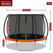 Outdoor Trampoline 6FT/8FT/10FT/12FT - Rebounder Trampoline for Toddlers, Kids & Adults with Safety Enclosure Net, Anti-tear, UV-Proof Pad, Exercise & Fitness
