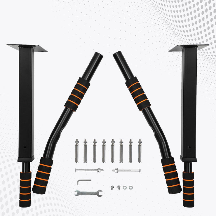 Wall Mounted Pull Chin Up Bar Heavy Duty Dip Station Gym Home Exercise Fitness