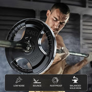 Tri-Grip Cast Iron Weight Plates with Rubber Coating – 1-Inch Standard Barbell Weights (2.5kg to 25kg) – Sold in Pairs for Home & Gym Use