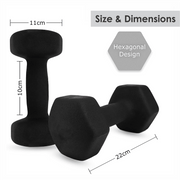 10KG Neoprene Plastic Dip Dumbbells Set