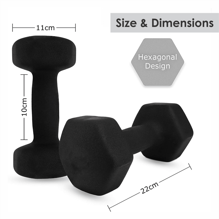 Neoprene Plastic Dip Dumbbells Set