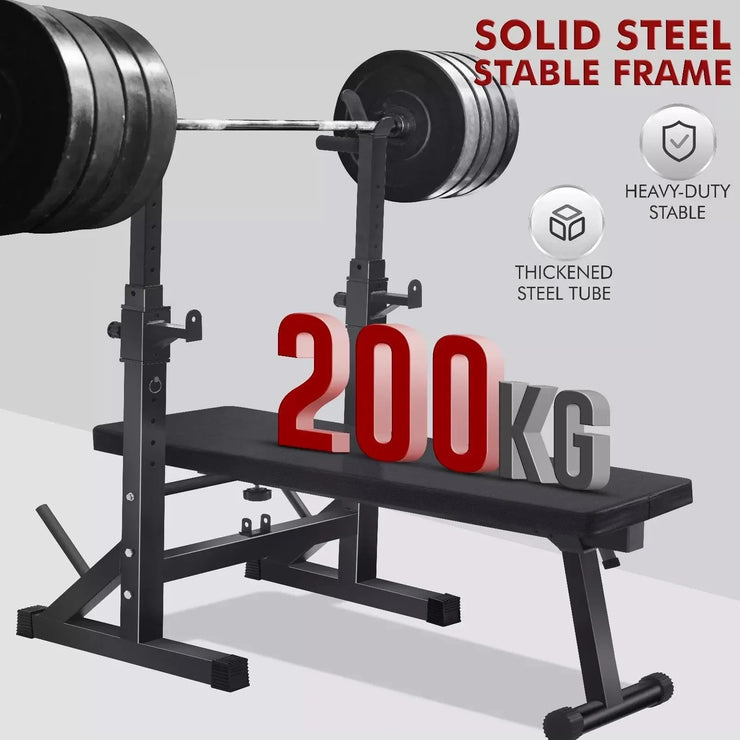 Weight Training Bench Press Multi-Function Adjustable Barbell Lifting Gym Rack