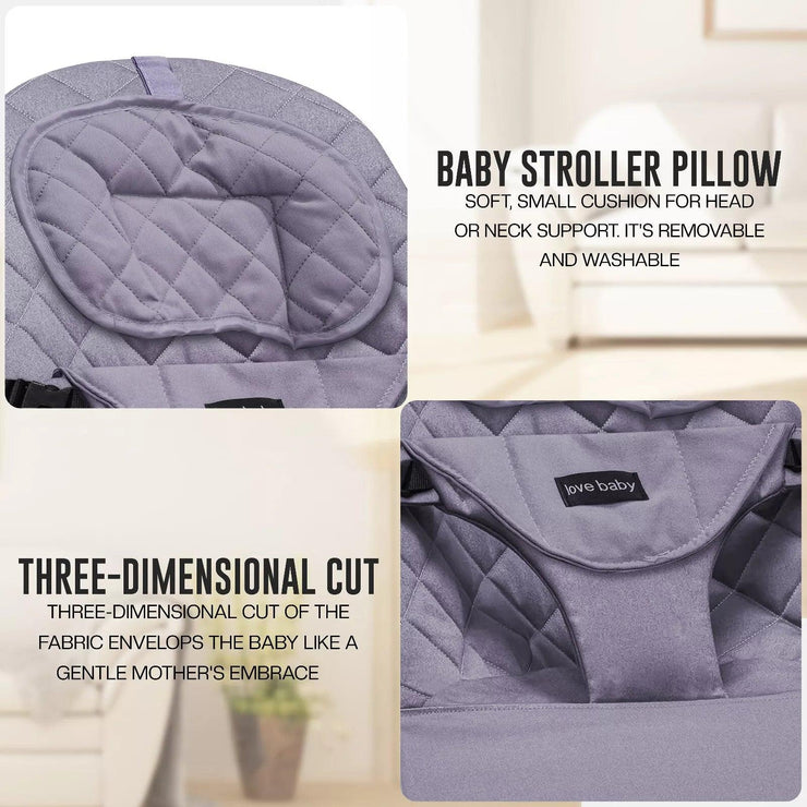 Newborn Baby Bouncer Chair – Soft & Durable Infant Rocker Seat, Foldable & Portable – UK Made Baby Rocking Chair