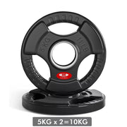 Olympic Weight Plates with Rubber Coating – 2-Inch Cast Iron Core Tri-Grip Barbell Plates (2.5kg to 25kg) – Sold in Pairs for Home & Gym Strength Training