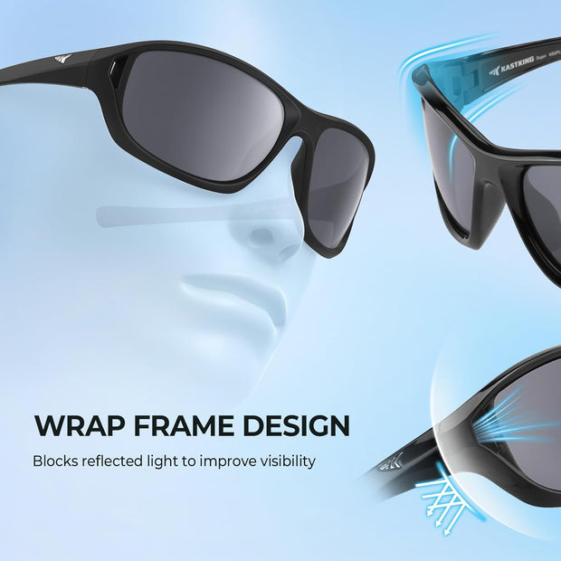 KastKing Dugan Polarized Sport Sunglasses for Men and Women, Ideal for Driving Fishing Cycling Running, UV Protection