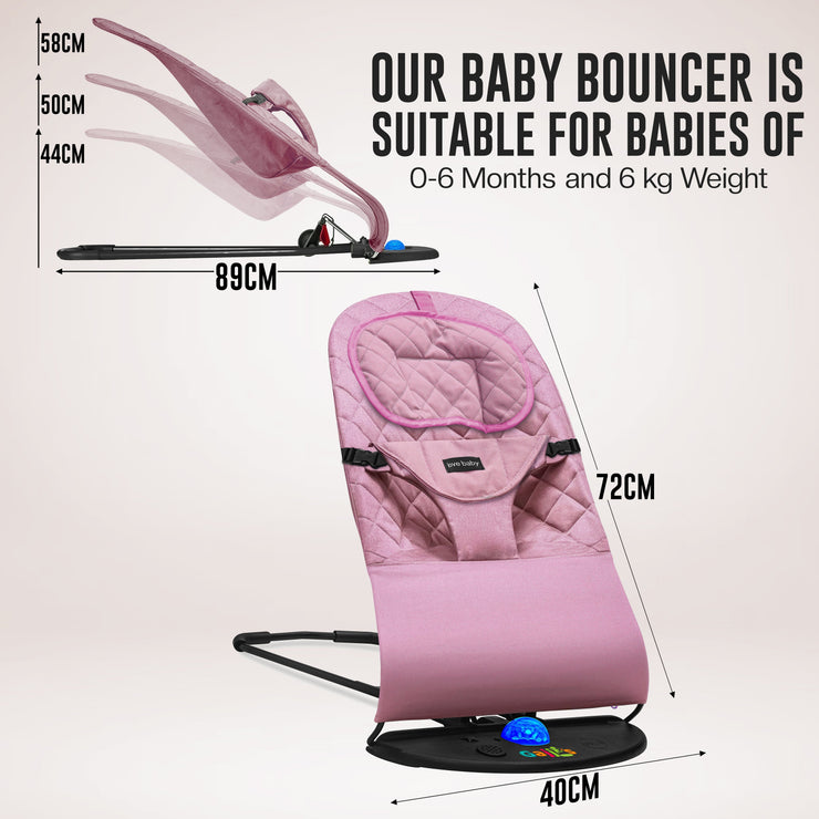 Newborn Baby Bouncer Chair – Soft & Durable Infant Rocker Seat, Foldable & Portable – UK Made Baby Rocking Chair
