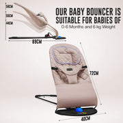 Newborn Baby Bouncer Chair – Soft & Durable Infant Rocker Seat, Foldable & Portable – UK Made Baby Rocking Chair