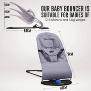 Newborn Baby Bouncer Chair – Soft & Durable Infant Rocker Seat, Foldable & Portable – UK Made Baby Rocking Chair