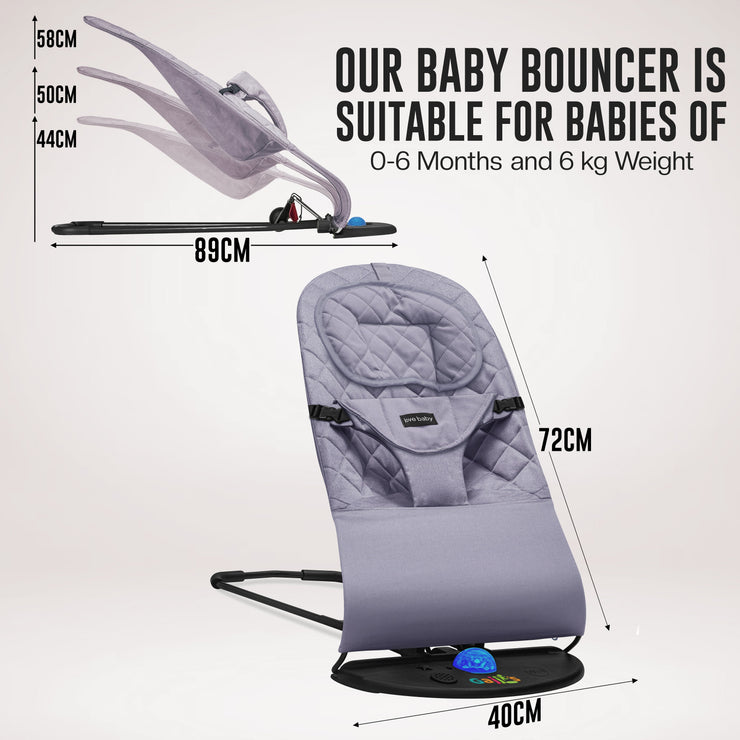 Newborn Baby Bouncer Chair – Soft & Durable Infant Rocker Seat, Foldable & Portable – UK Made Baby Rocking Chair