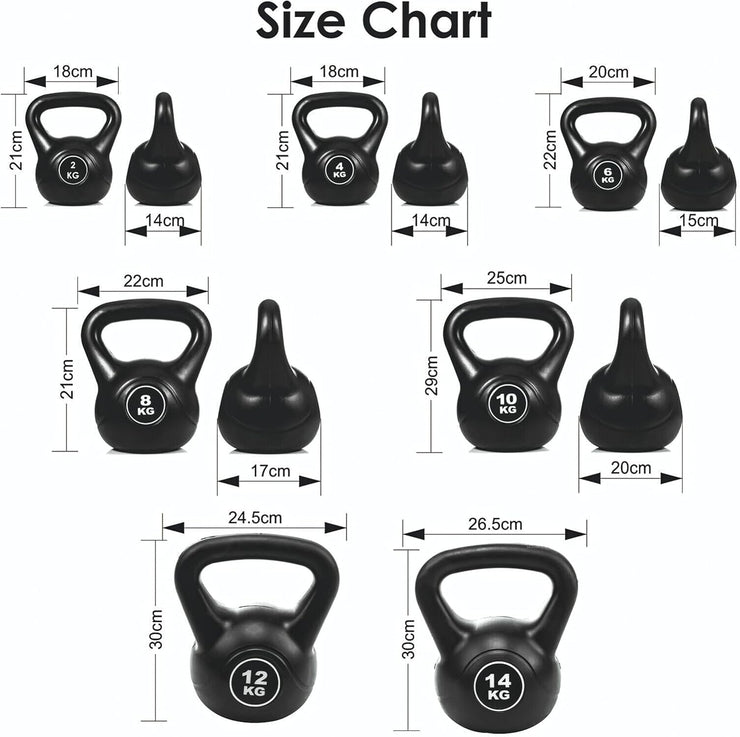 Vinyl Coated Kettlebells – Heavy Weight Kettlebell Set for Home Gym Workouts (2kg to 24kg) – Strength Training for Men & Women
