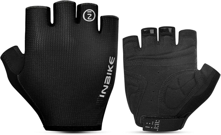 INBIKE Cycling Gloves - Shock-Absorbing, Breathable, Anti-Slip Fingerless Road Bike Gloves for Men & Women