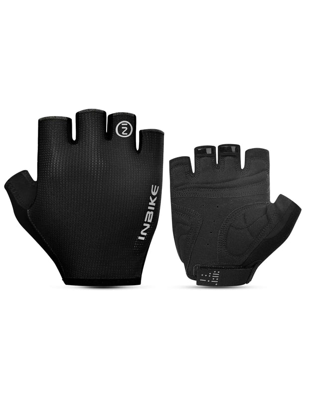 INBIKE Cycling Gloves - Shock-Absorbing, Breathable, Anti-Slip Fingerless Road Bike Gloves for Men & Women