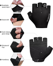 INBIKE Cycling Gloves - Shock-Absorbing, Breathable, Anti-Slip Fingerless Road Bike Gloves for Men & Women
