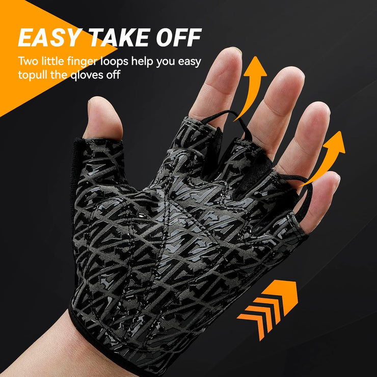 Bike Cycling Sports Gloves: Half Finger Bicycle Gloves for Men Women with 5MM Gel Pad - Anti-Slip Exercise Workout Gloves for Gym Motorcycle