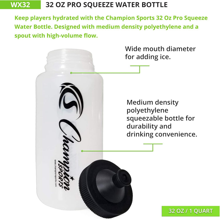 Champion Sports WX32 Pro Squeeze Water Bottle