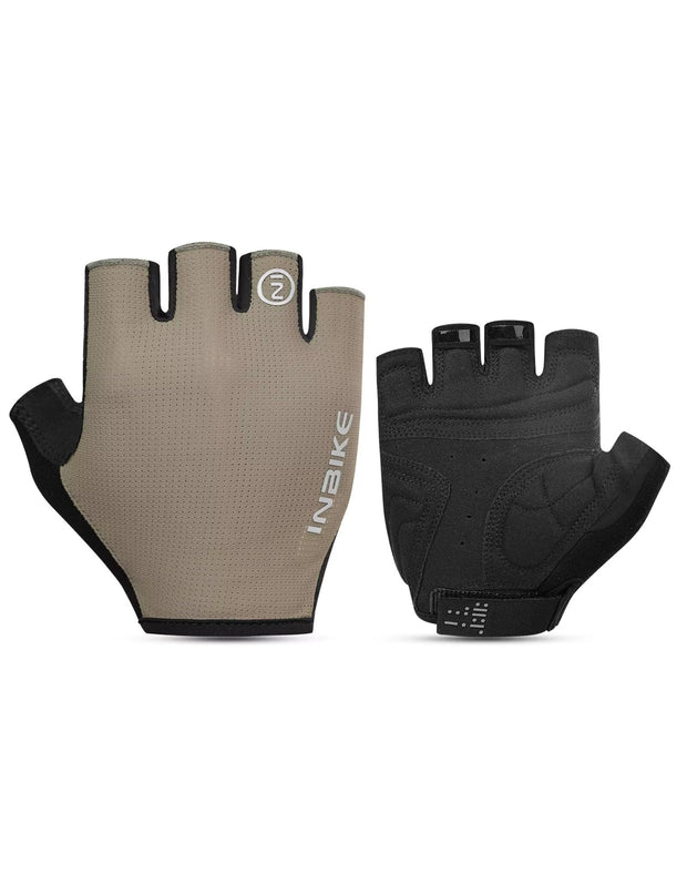 INBIKE Cycling Gloves - Shock-Absorbing, Breathable, Anti-Slip Fingerless Road Bike Gloves for Men & Women