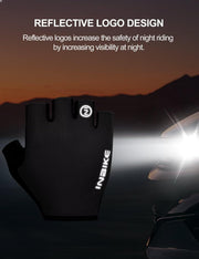 INBIKE Cycling Gloves - Shock-Absorbing, Breathable, Anti-Slip Fingerless Road Bike Gloves for Men & Women