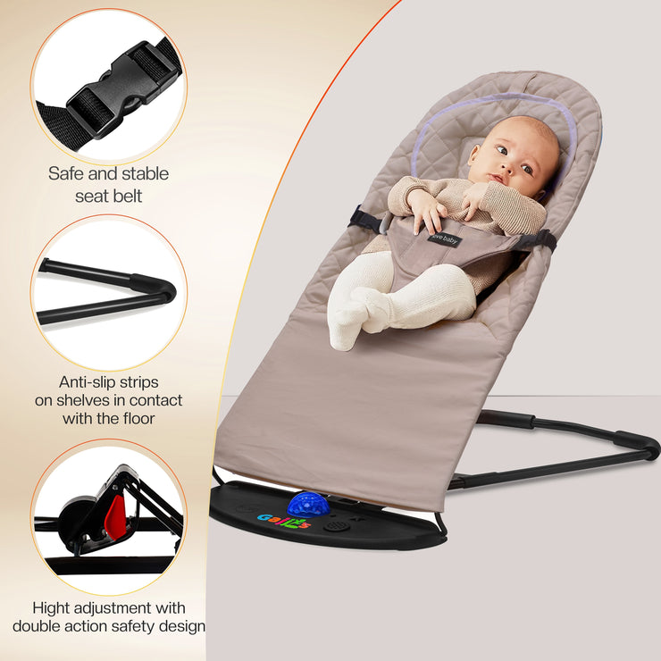 Newborn Baby Bouncer Chair – Soft & Durable Infant Rocker Seat, Foldable & Portable – UK Made Baby Rocking Chair