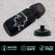 PAX 24oz Sports Black Water Bottle, Squeeze To Squirt Water Bottle, Biking Cycling Bottles Fit In Bike Cages, BPA Free, Great for Adults & Youngsters