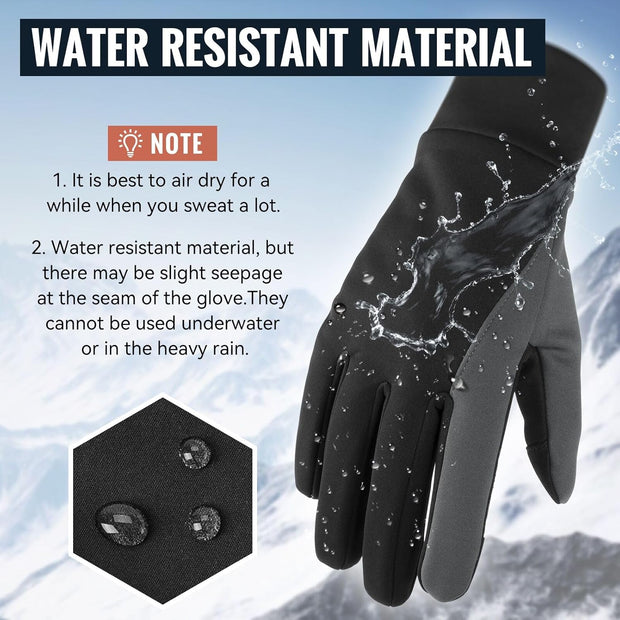 OZERO Winter Touchscreen Gloves for Men: Warm Running Gloves Windproof Water Resistant - Lightweight Thermal Glove for Hiking Cycling Driving