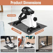 Portable Mini Exercise Bike – Under Desk Pedal Exerciser with LCD Display (White) – Compact Fitness Cycle for Home & Office