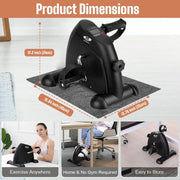 Portable Mini Exercise Bike – Under Desk Pedal Exerciser with LCD Display (Black) – Compact Fitness Cycle for Home & Office