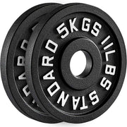 Olympic Cast Iron Weight Plates – 2-Inch Barbell Weights (2.5kg to 25kg) – Heavy-Duty Plates for Home Gym & Fitness – Sold in Pairs