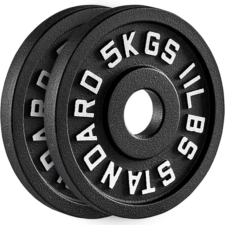Olympic Cast Iron Weight Plates – 2-Inch Barbell Weights (2.5kg to 25kg) – Heavy-Duty Plates for Home Gym & Fitness – Sold in Pairs