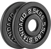 Olympic Cast Iron Weight Plates – 2-Inch Barbell Weights (2.5kg to 25kg) – Heavy-Duty Plates for Home Gym & Fitness – Sold in Pairs