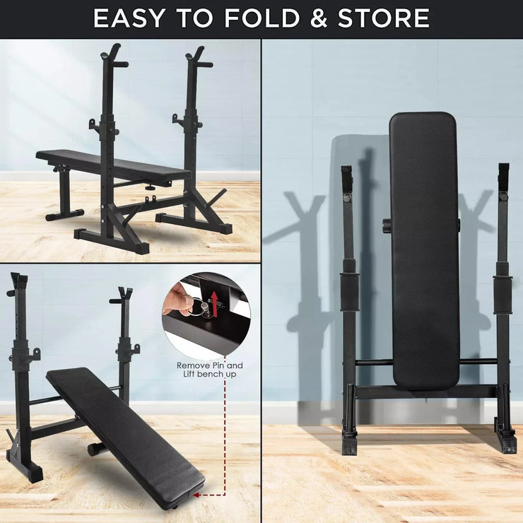 Weight Training Bench Press Multi-Function Adjustable Barbell Lifting Gym Rack