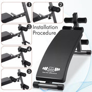 Sit Up Bench adjustable Core ABS Workout Multipurpose Thigh Support for Home Gym