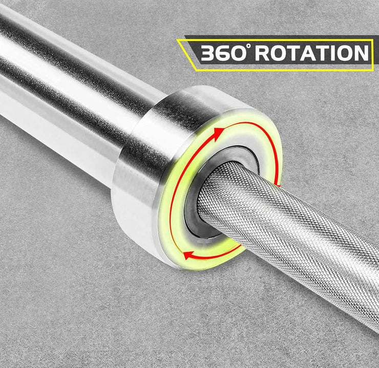 Olympic Barbell Bar – 2" Chrome Finish | 4ft, 5ft, 6ft, 7ft with Collars | Anti-Slip Grip for Weightlifting & Strength Training